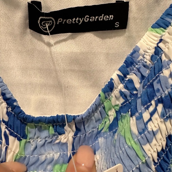 PRETTYGARDEN Womens Summer Puffy Short Sleeve Square Neck Smocked Tiered Ruffle - Picture 10 of 15